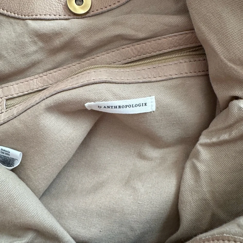Anthropologie Blush Pink Leather Hobo Bag